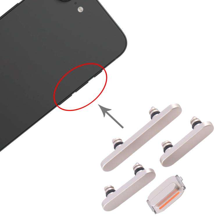 For iPhone 16e Power Button and Volume Control Button (Silver)