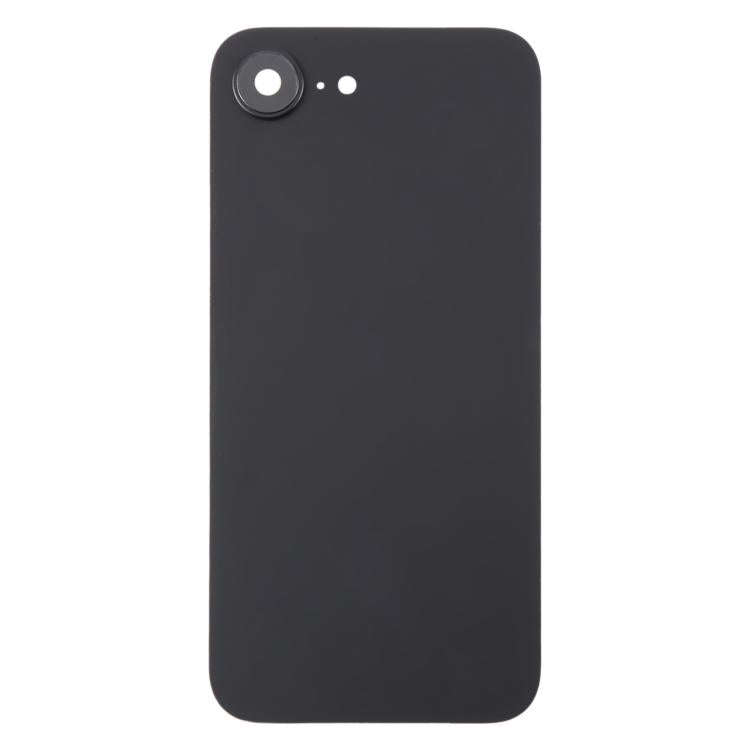 For iPhone 16e Glass Battery Back Cover with Camera Lens Cover(Black)