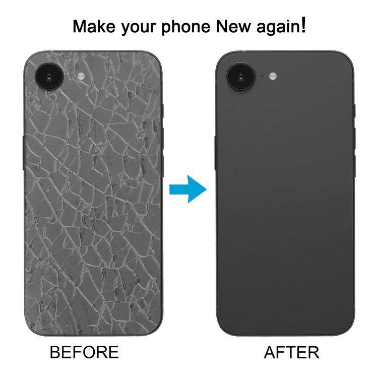 For iPhone 16e Glass Battery Back Cover with Camera Lens Cover(White)