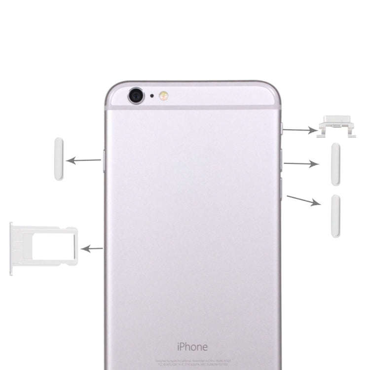 4 in 1 for iPhone 6 Plus (Card Tray + Volume Control Key + Power Button + Mute Switch Vibrator Ke...