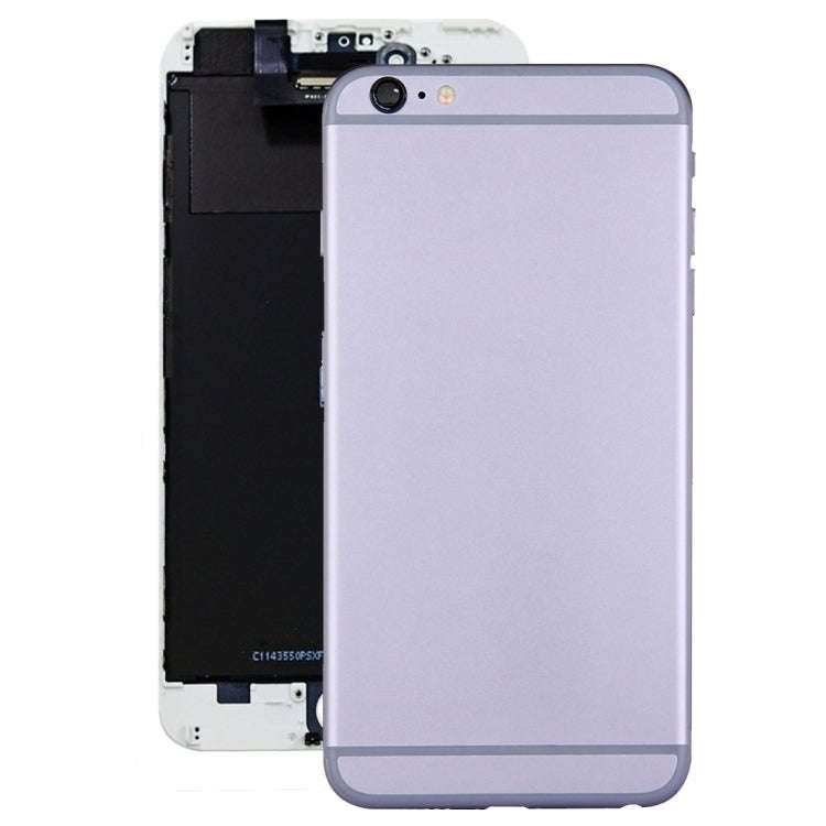 Full Housing Back Cover with Power Button & Volume Button Flex Cable for iPhone 6 Plus(Grey)