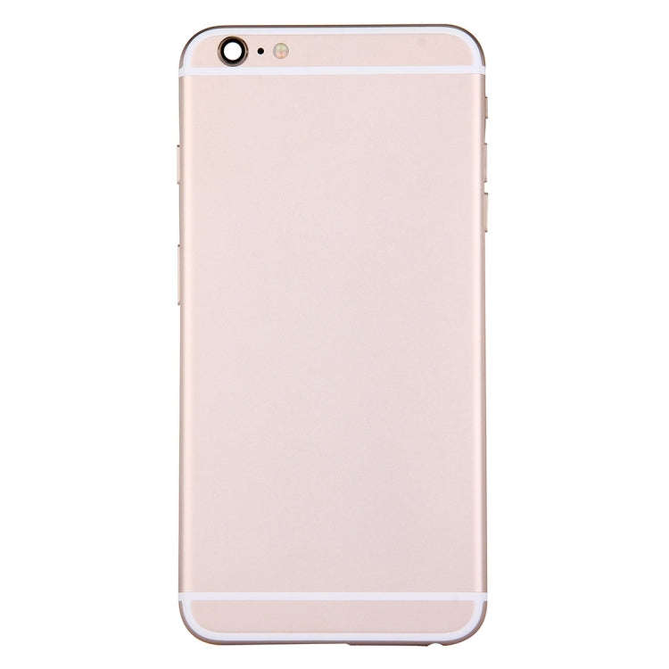 Full Housing Back Cover with Power Button & Volume Button Flex Cable for iPhone 6 Plus(Gold)