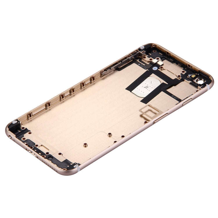 Full Housing Back Cover with Power Button & Volume Button Flex Cable for iPhone 6 Plus(Gold)