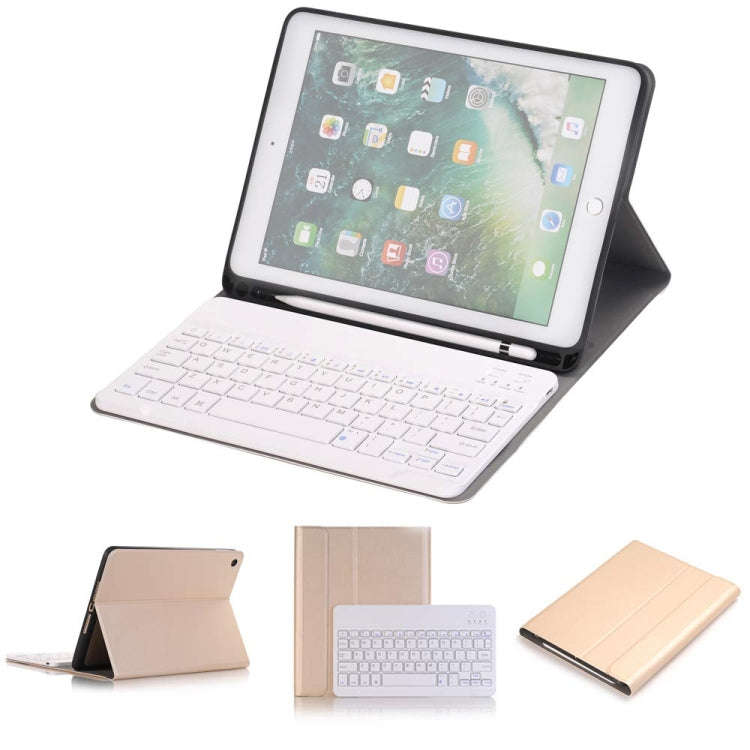 Detachable Bluetooth Keyboard + Horizontal Flip Leather Tablet Case with Holder & Pencil Holder f...