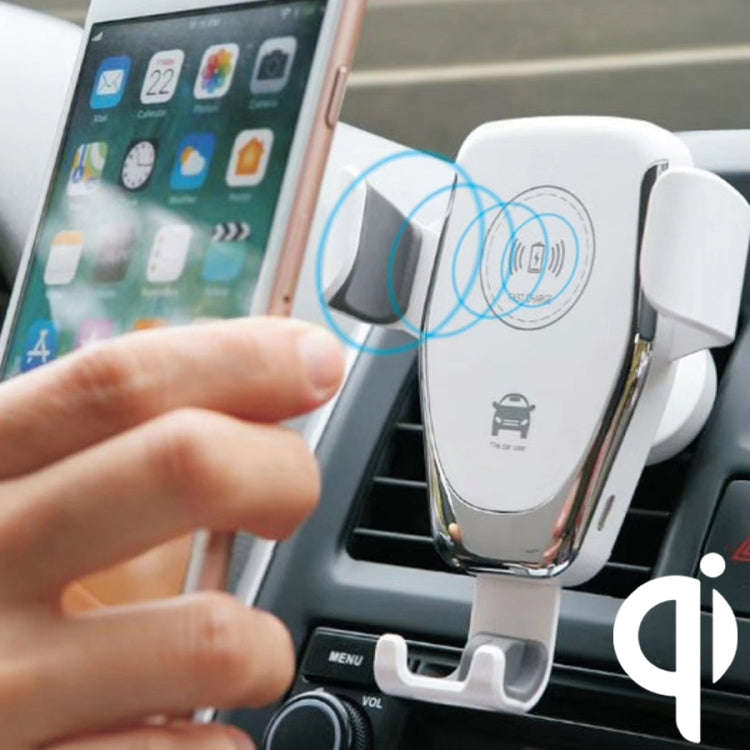 C6 Gravity Induction Car Qi Wireless Charger Fast Charging Air Vent Phone Holder(White)