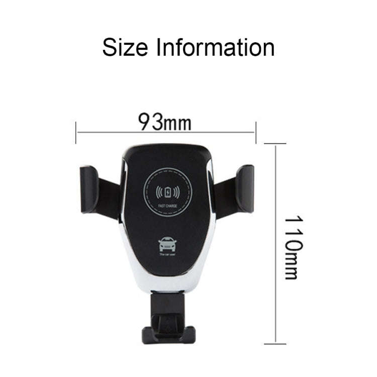 C6 Gravity Induction Car Qi Wireless Charger Fast Charging Air Vent Phone Holder(White)