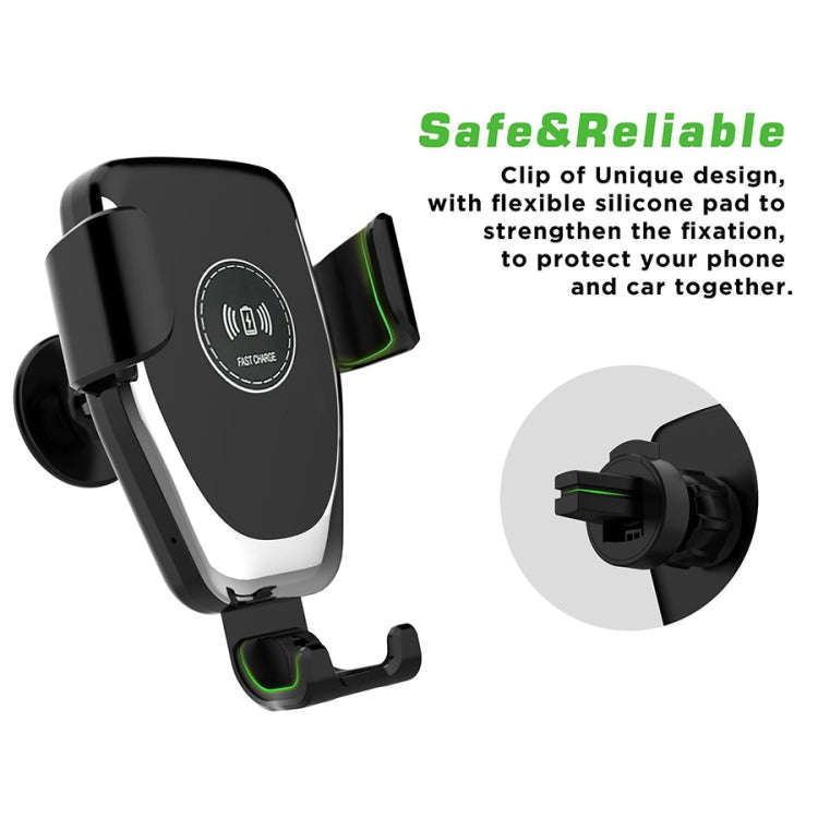 C6 Gravity Induction Car Qi Wireless Charger Fast Charging Air Vent Phone Holder(White)