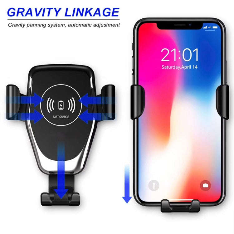 C6 Gravity Induction Car Qi Wireless Charger Fast Charging Air Vent Phone Holder(White)
