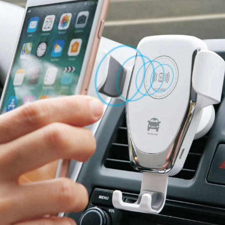 C6 Gravity Induction Car Qi Wireless Charger Fast Charging Air Vent Phone Holder(White)