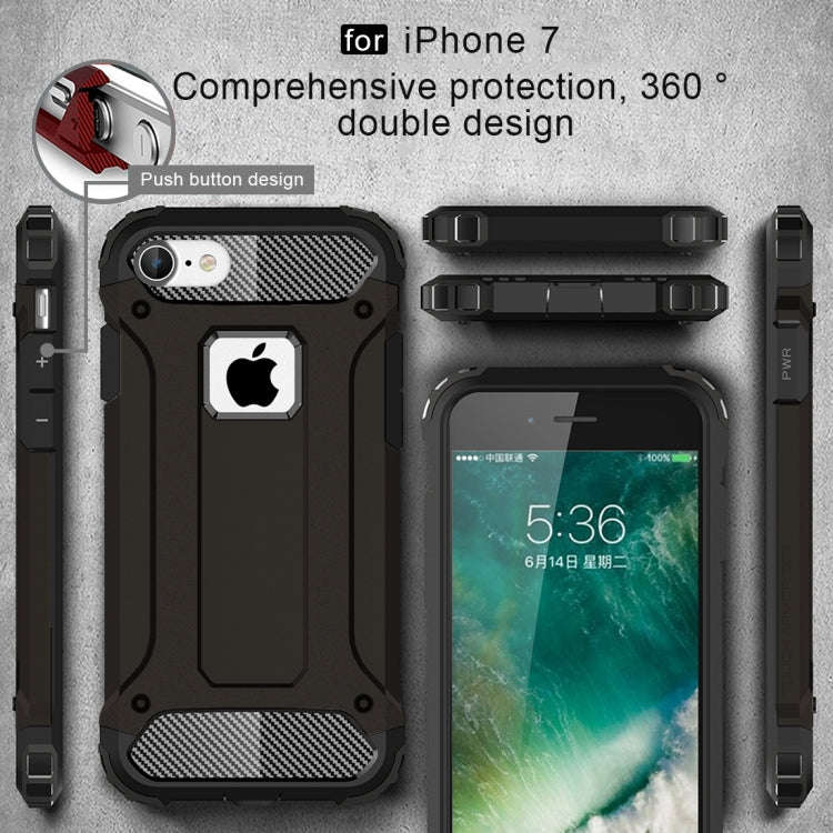 For iPhone 7 Armor TPU + PC Combination Phone Case(Black)
