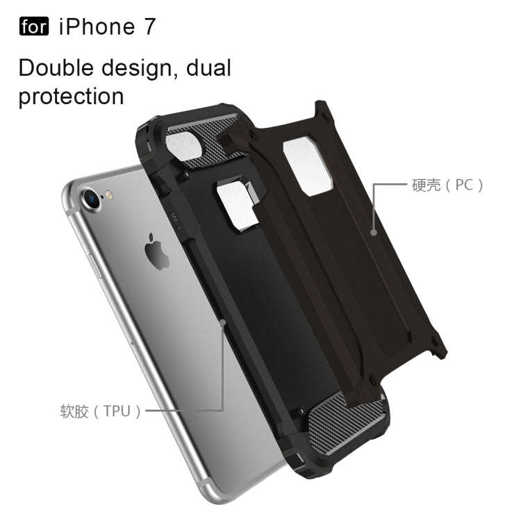For iPhone 7 Armor TPU + PC Combination Phone Case(Black)