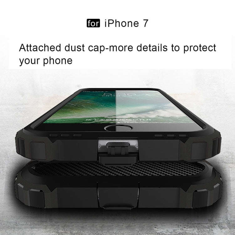 For iPhone 7 Armor TPU + PC Combination Phone Case(Black)