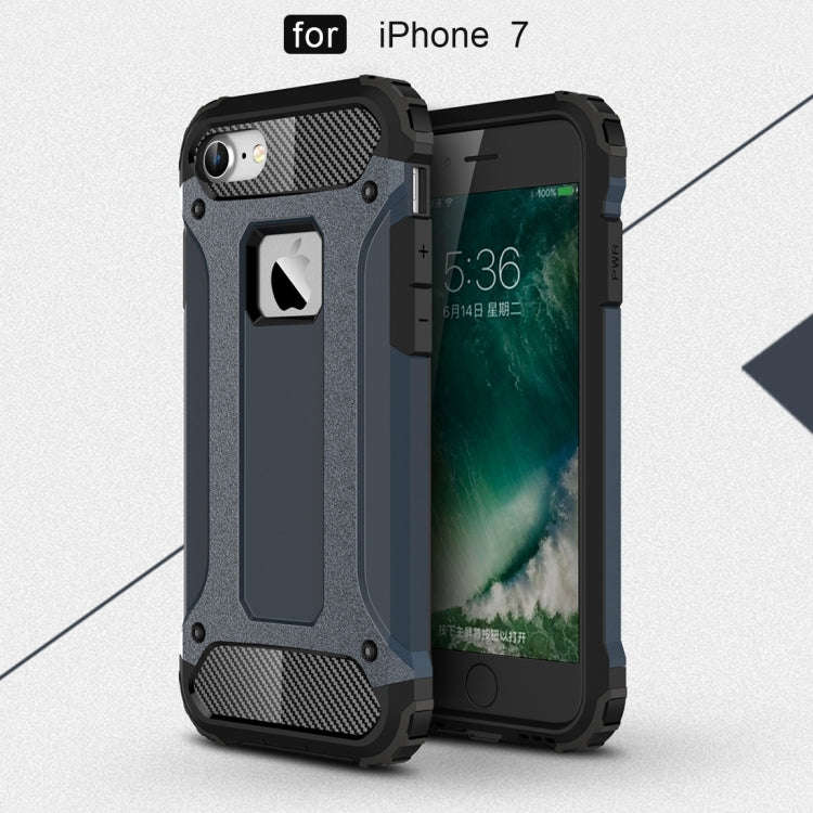 For iPhone 7 Armor TPU + PC Combination Phone Case(Dark Blue)