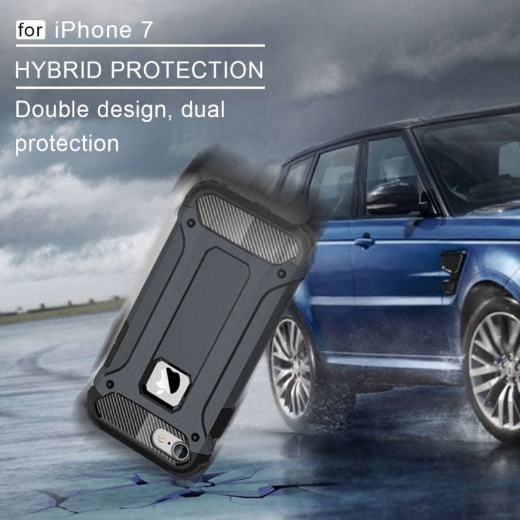 For iPhone 7 Armor TPU + PC Combination Phone Case(Dark Blue)