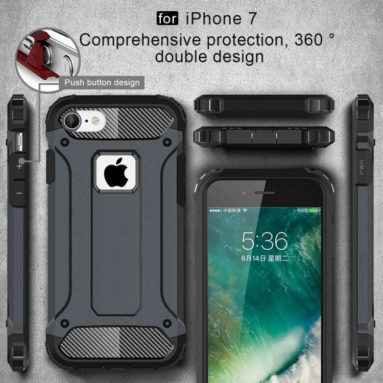 For iPhone 7 Armor TPU + PC Combination Phone Case(Dark Blue)