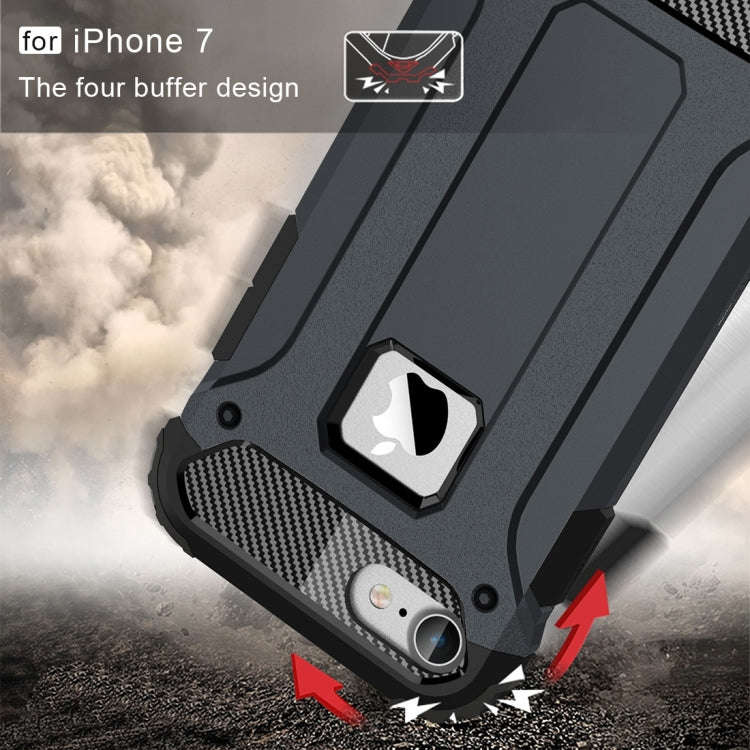 For iPhone 7 Armor TPU + PC Combination Phone Case(Dark Blue)