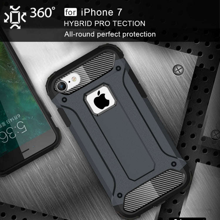 For iPhone 7 Armor TPU + PC Combination Phone Case(Dark Blue)