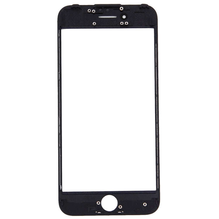 Front Screen Outer Glass Lens with Front LCD Screen Bezel Frame for iPhone 7 (Black)
