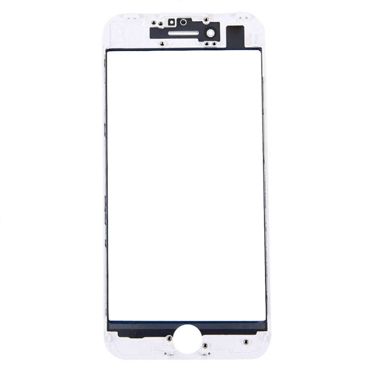 Front Screen Outer Glass Lens with Front LCD Screen Bezel Frame for iPhone 7 (White)