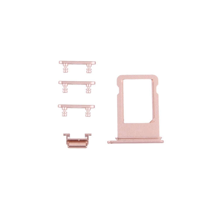 Card Tray + Volume Control Key + Power Button + Mute Switch Vibrator Key for iPhone 7(Rose Gold)