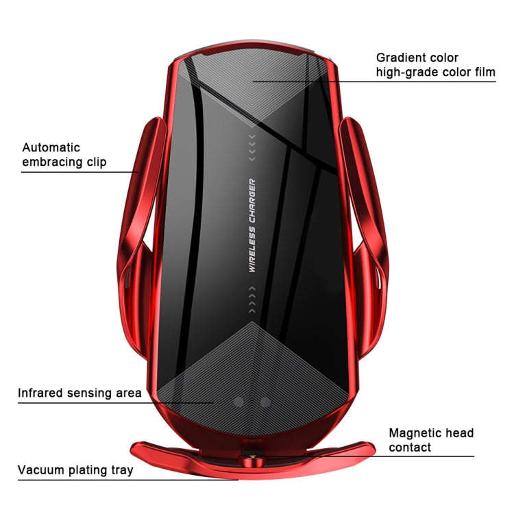 Q2 15W Universal Rotation Infrared Induction Magnetic Car Wireless Charging Mobile Phone Holder w...