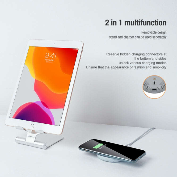 NILLKIN 2 in 1 15W PoweHold Mini Vertical Foldable Detachable Wireless Charger Mobile Phone Holde...