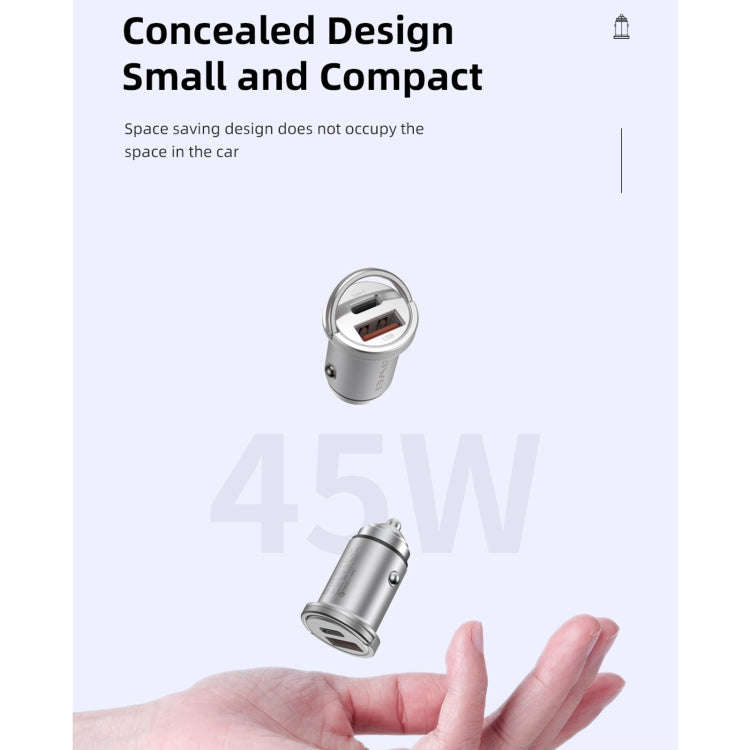 awei C-708 PD 45W USB + Type-C / USB-C Mini Car Charger