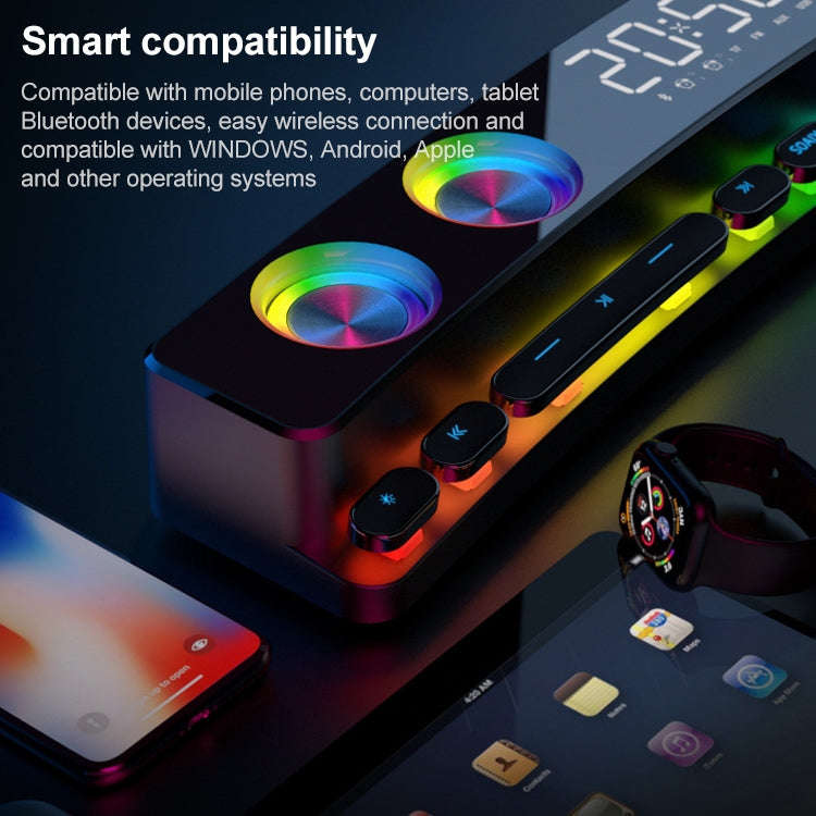SOAIY SH39 Upgraded Edition Mechanical Button + Mirror Display + Clock Alarm + Big Speaker Deskto...