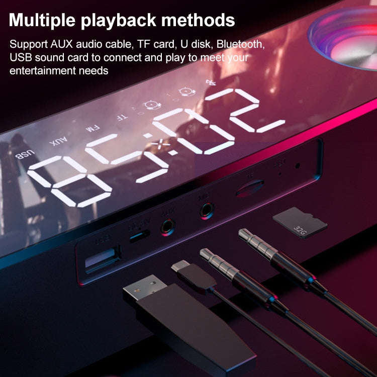 SOAIY SH39 Upgraded Edition Mechanical Button + Mirror Display + Clock Alarm + Big Speaker Deskto...
