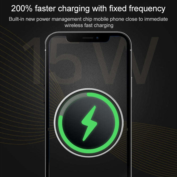12PRO 15W Aluminum Alloy MagSafe Magnetic Car Wireless Charger Mobile Phone Holder (Silver)