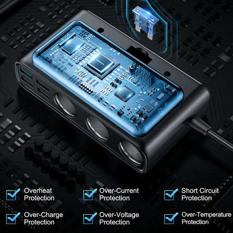 JOYROOM JR-CL06 9 in 1 154W PD USB-C / Type-C + Dual QC3.0 USB + 3 USB + 3 Cigarette Lighter Hole...