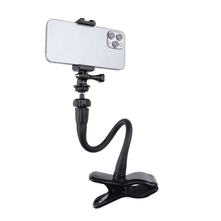 Flexible Arm Desktop Rod Action Camera Phone Holder Stand(Black)