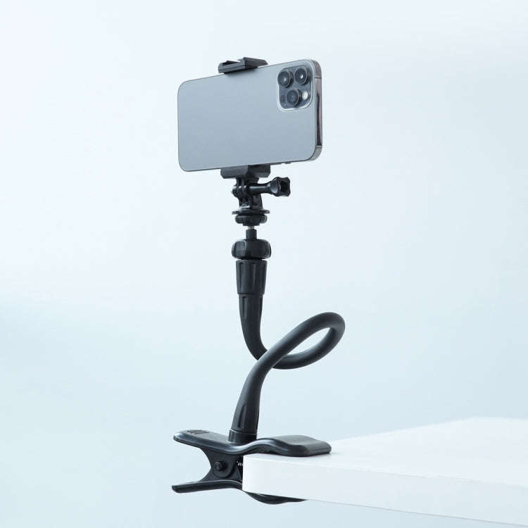Flexible Arm Desktop Rod Action Camera Phone Holder Stand(Black)