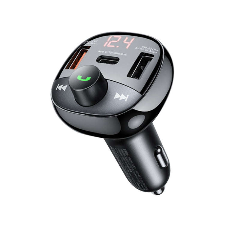 REMAX RCC331 Rodi Series 3 in 1 Car 64.5W PD Fast Charger Support FM / TF Card / Bluetooth Hands-...