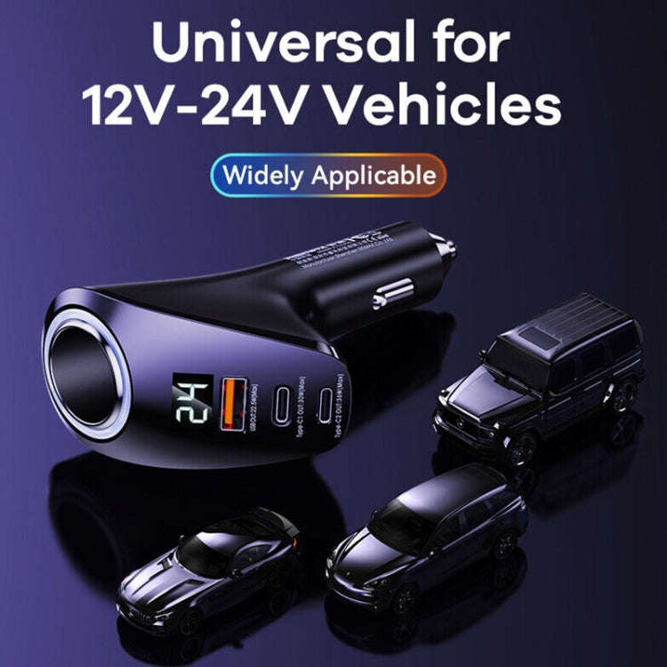 REMAX RCC339 Warriors Series 3 in 1 Car Digital Cigarette Lighter 88.5W PD Fast Charger