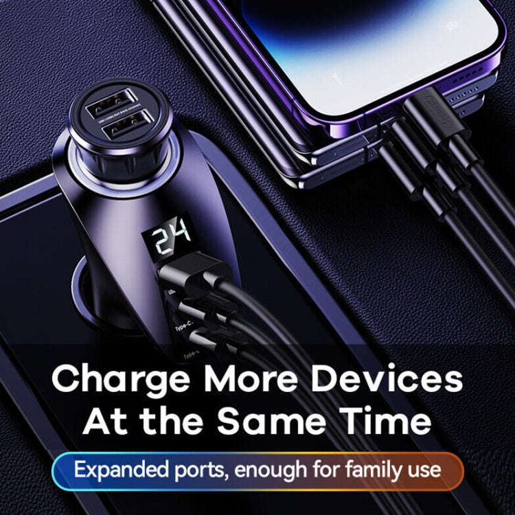 REMAX RCC339 Warriors Series 3 in 1 Car Digital Cigarette Lighter 88.5W PD Fast Charger