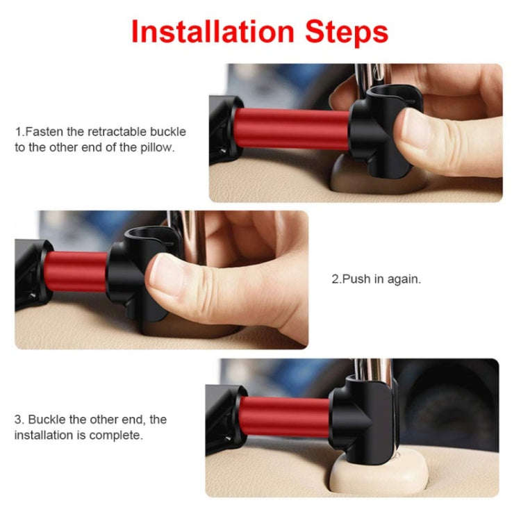 CHZ-06 Retractable Car Backrest Holder for 7-14 inch Mobile Phones / Tablets (Black)