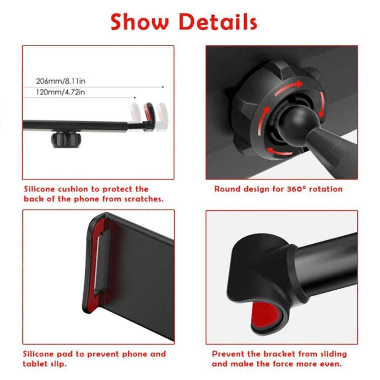 CHZ-06 Retractable Car Backrest Holder for 7-14 inch Mobile Phones / Tablets (Black)