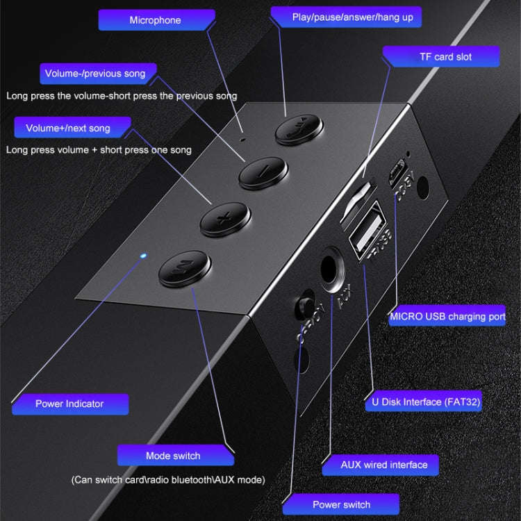 YINDIAO A36 Bluetooth 5.0 Smart Subwoofer Computer Wireless Bluetooth Speaker, Bluetooth Upgrade ...