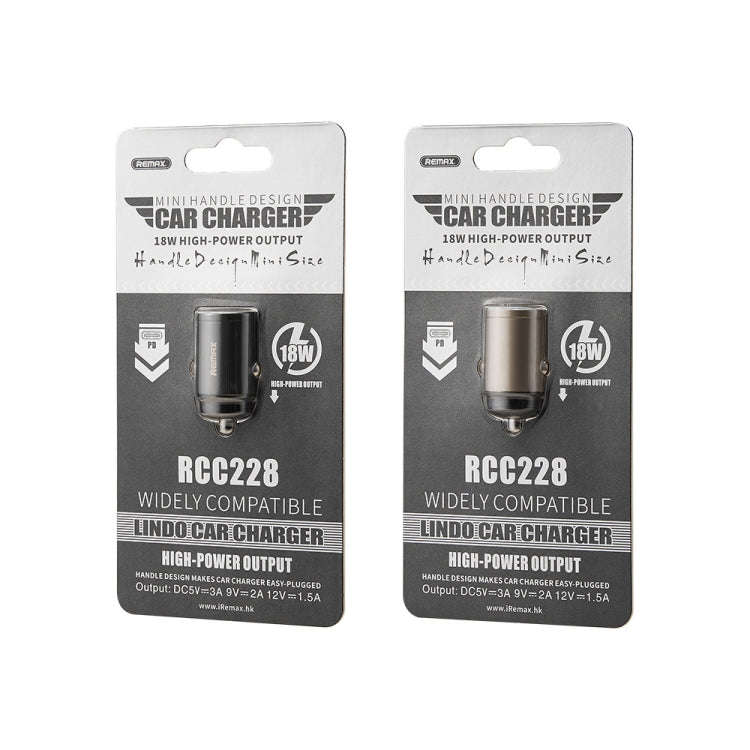 REMAX RCC228 Lindo Series PD 18W Single USB-C / Type-C Interface Fast Charge Car Charger(Silver)