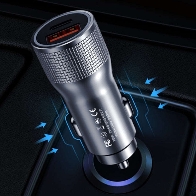 WK WP-C30 20W 3A QC3.0 USB + PD UB-C / Type-C Interface Flash Series Car Fast Charger(Blue)
