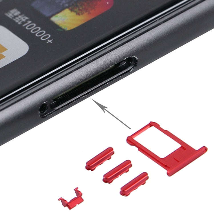 6 in 1 for iPhone 7 (Back Cover (With Camera Lens) + Card Tray + Volume Control Key + Power Butto...