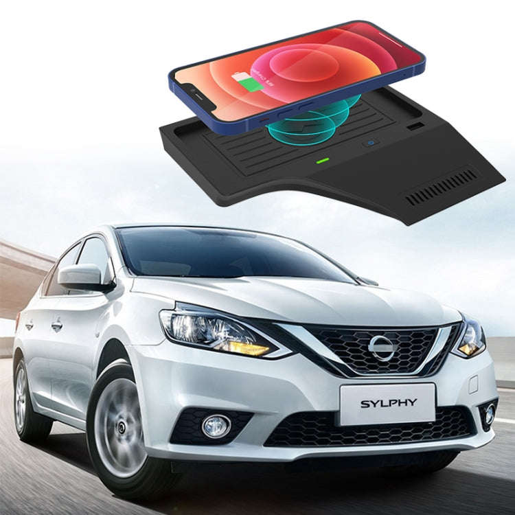 Car Fast Charging Wireless Charger for Nissan Sylphy 2020-2021, Left Driving(Black)