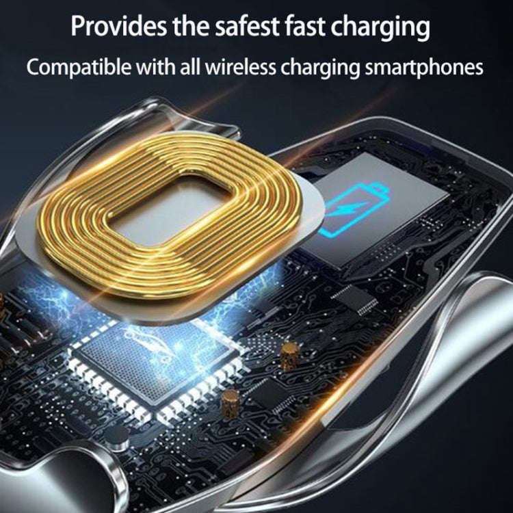 WK WP-U205 15W Vanguard Series Transcendent Wireless Charging Car Holder (Silver)