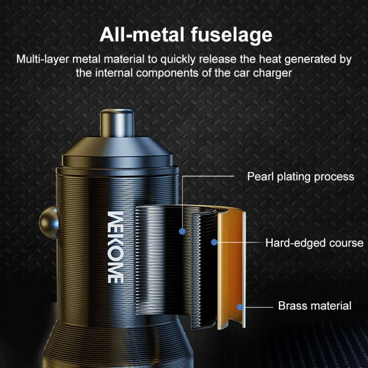 WK WP-C43 Staroad Series 15W Dual USB Car Charger (Black)