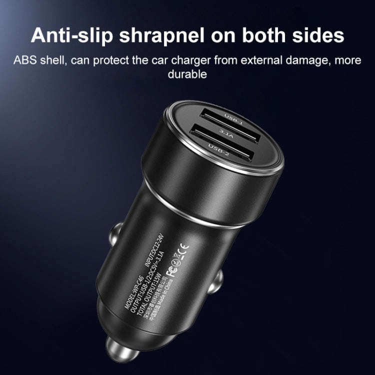 WK WP-C46 Staroad Series Vieyie 15W Dual-USB Car Charger (Grey)