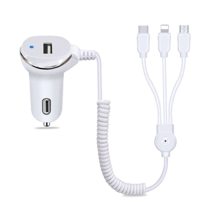 WK WP-C24 3.1A Explore The 3-in-1 Free Edition 8 Pin / Micro USB / USB-C / Type-C Data Cable + US...