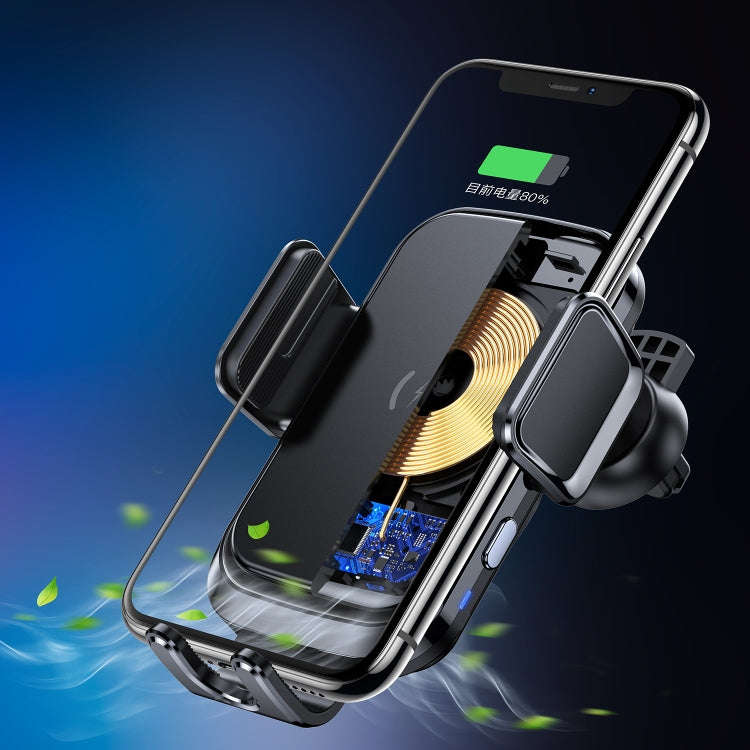 X7 Car Wireless Charging Mobile Phone Gravity Bracket Holder Suction Cup Bracket (Black)