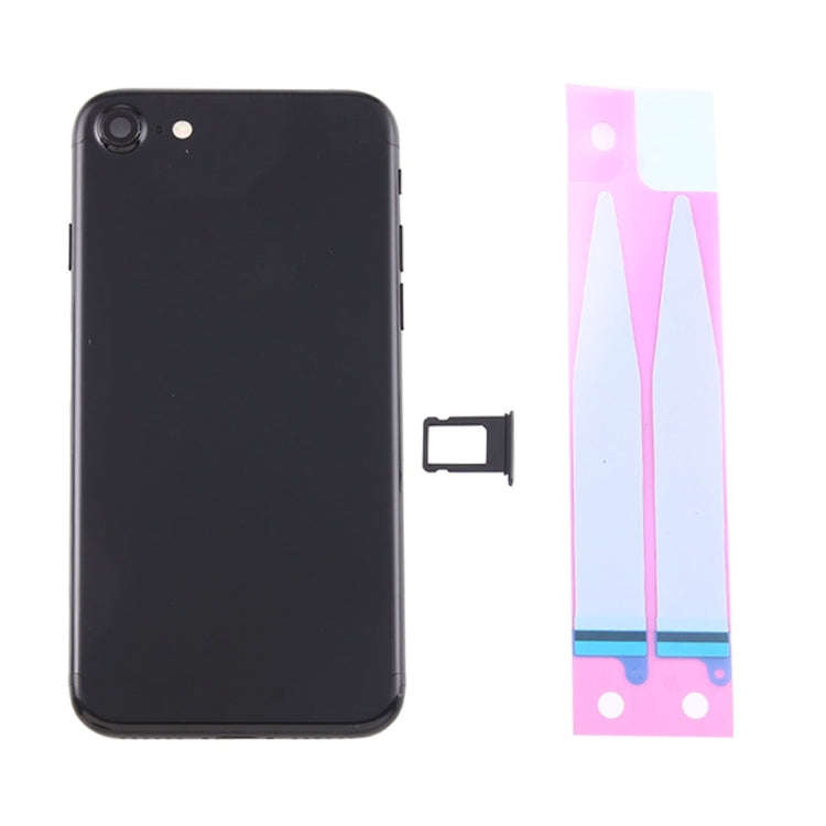 Battery Back Cover Assembly with Card Tray for iPhone 7(Jet Black)