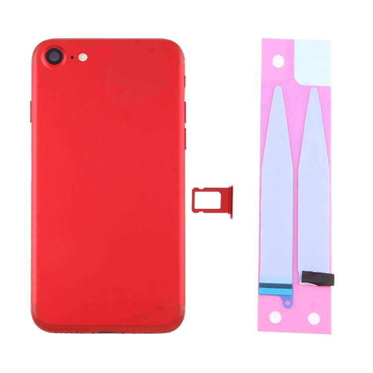 Battery Back Cover Assembly with Card Tray for iPhone 7 (Red)